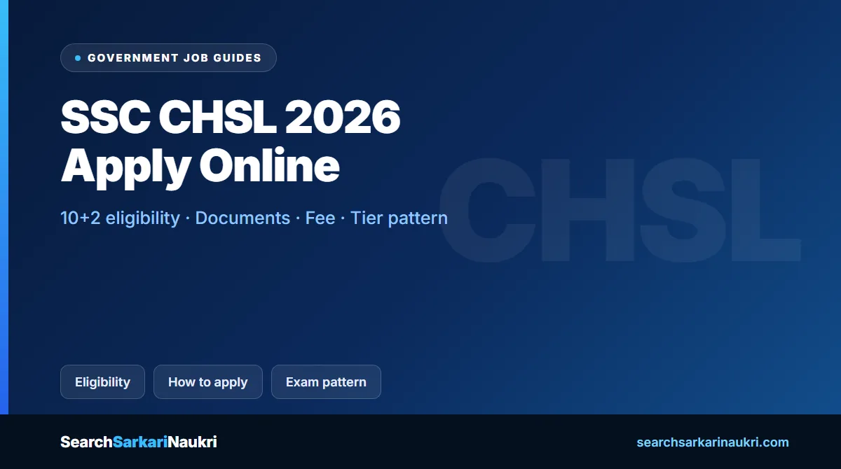 SSC CHSL 2026 Apply Online: Eligibility, Dates & Steps — Government Job Guides explainer